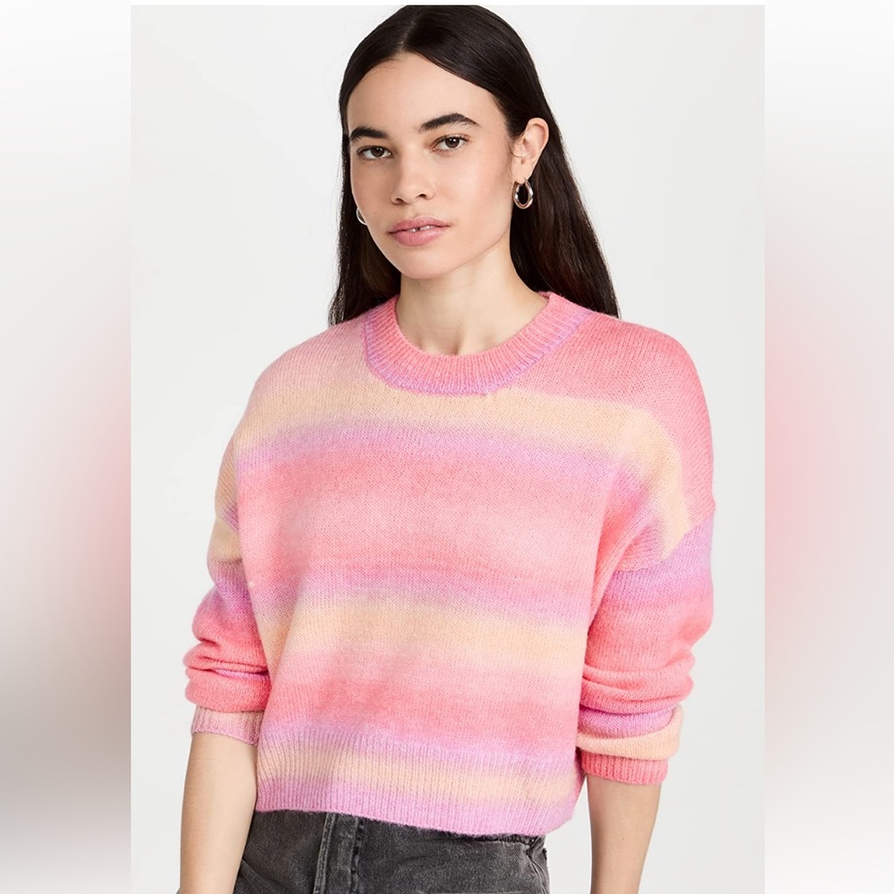 BB Dakota Pastel It Over Sweater Medium Pink Purple Spring Summer Sweater